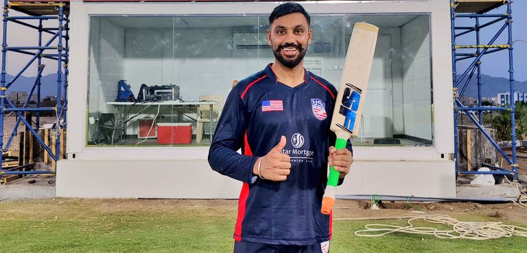 USA’s Jaskaran Malhotra hits six sixes in an over against PNG