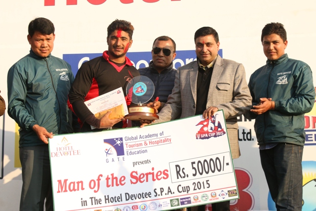 Saurav bags Man of the Series Award in SPA Cup