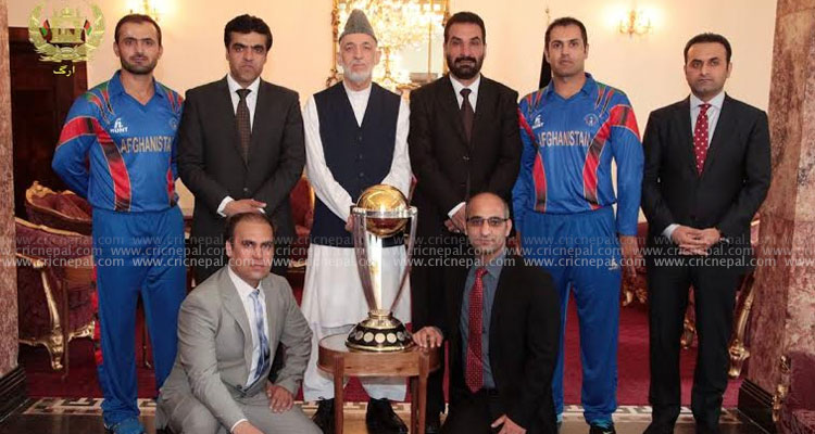 Karzai hosts ICC Cricket World Cup 2015 trophy in Kabul