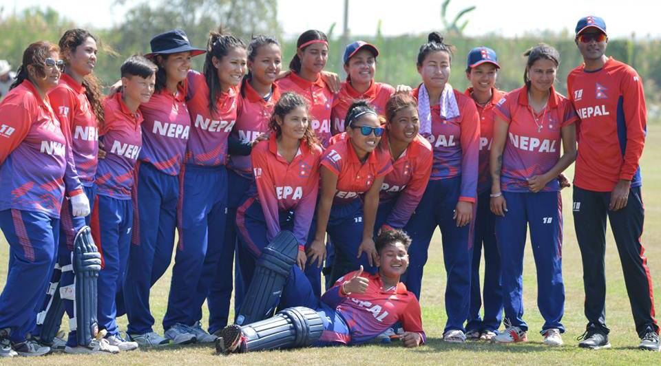 Nepal Women Cricket Team in the farewell program organized by CAN at NSC.