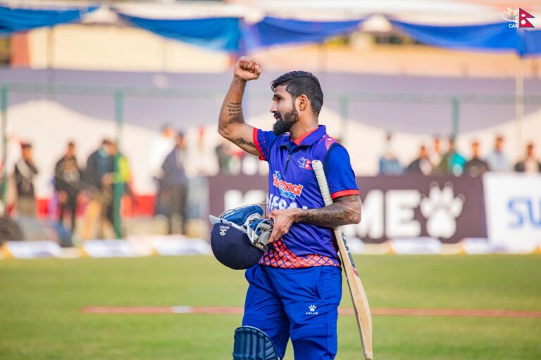 Dipendra Singh Airee guides Nepal to victory in the seventh-place playoff against UAE
