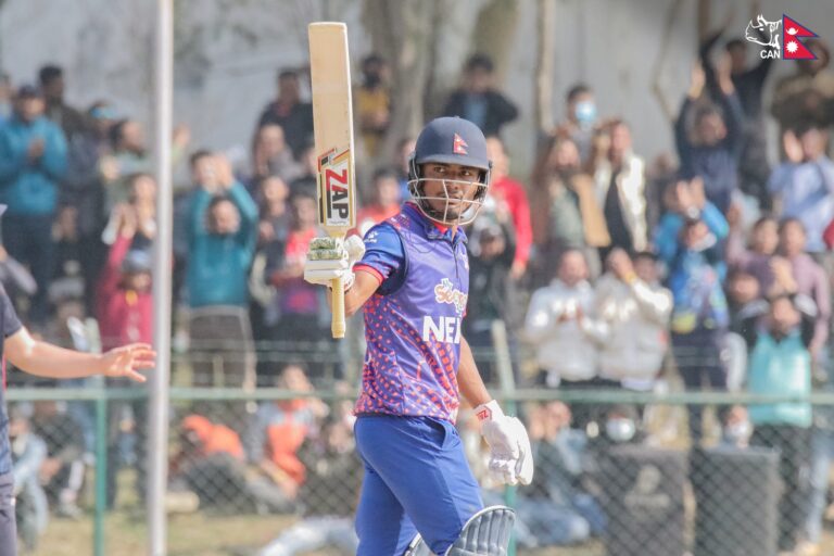 Rohit Paudel consolidates with a fifty against UAE