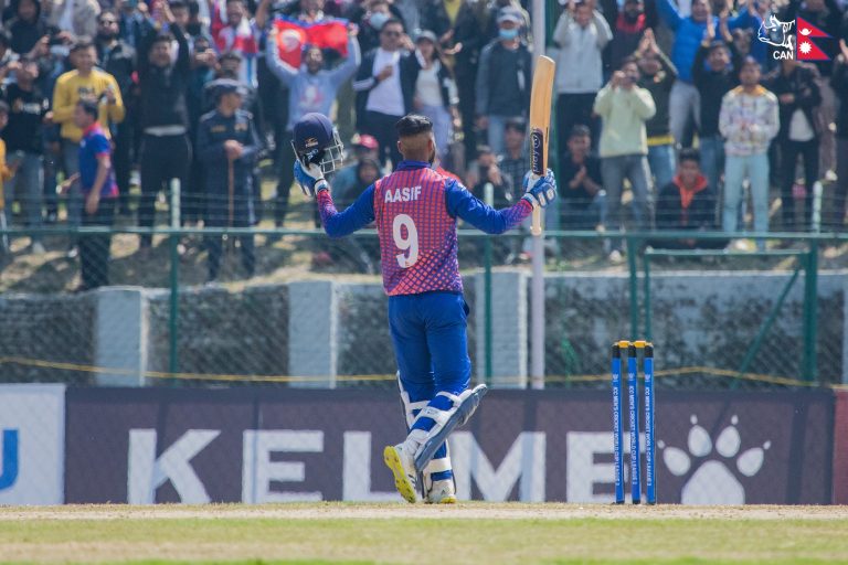 Aasif Sheikh’s century guides Nepal to the highest ODI total