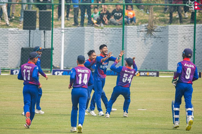 What new records were set in Nepal’s 50th ODI match?