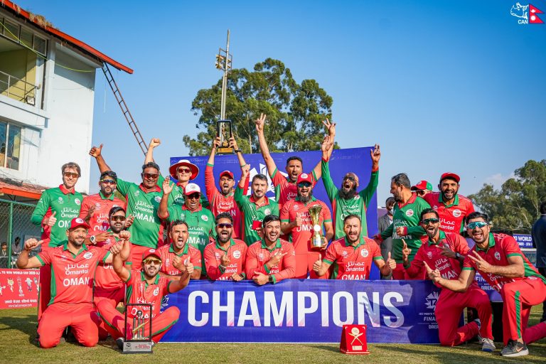 Oman clinches Asia-Qualifier title after a thrilling super over victory over Nepal