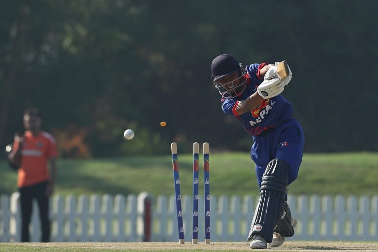 Nepal U19 bowled out for a mere total against India U19