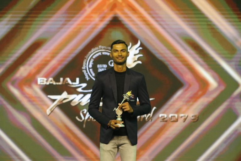 Dev Khanal awarded Youth Player of the Year at NSJF Sports Award