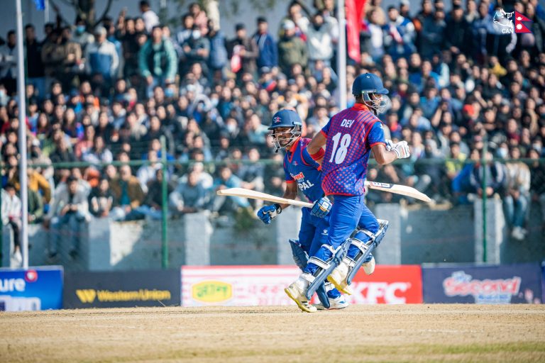 Nepal completes a record chase to win the series against Canada