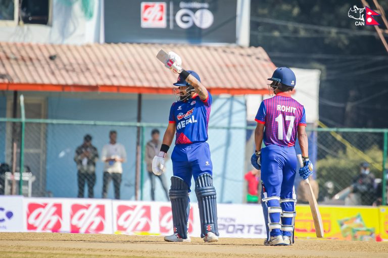 Canada restricts Nepal to 224 in the series opener; Bhurtel shines with Half-Century