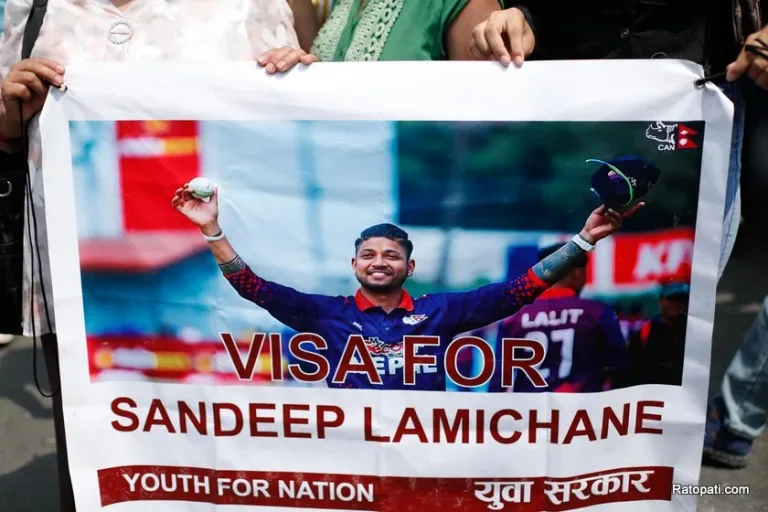 Visa denial for Sandeep Lamichhane triggers protests in Kathmandu